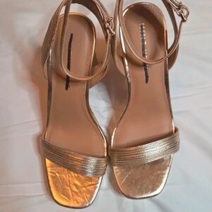Chic Gold Strappy Heels